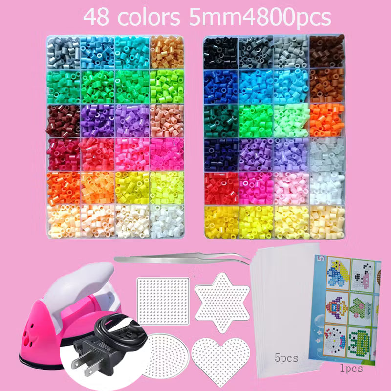 Hama Beads Box Set - 24/48/72 Colors 2.6mm & 5mm Fuse Beads with Storage Box