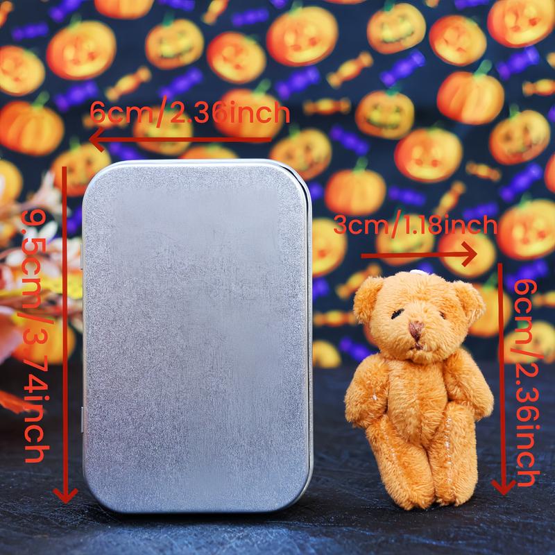 🎃🧸Cute Halloween Teddy Bear in a Box with Witcher Miniature, Blanket, Broom, Pumpkin & Cat🌟👻