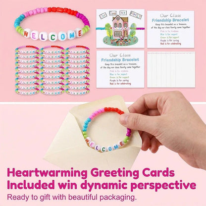 🔥Last Day 50% OFF - ✨🌈Pack of 25 Welcome BeadBracelets - StrengthenClassroom Friendship & SpreadWarm Kindness!