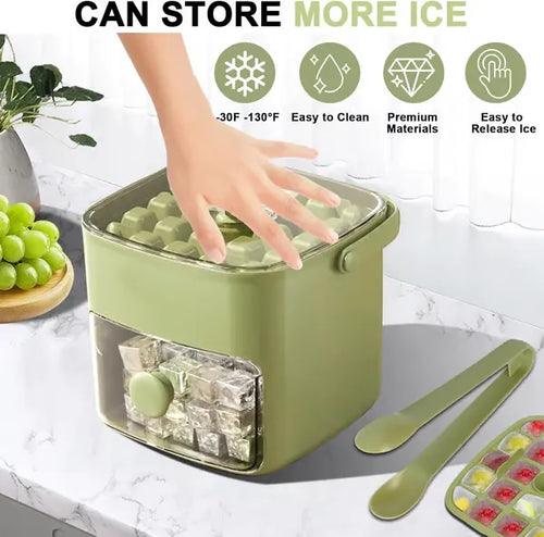 🧊Portable Ice Maker with Lid and Storage Box (✨Includes Ice Tongs)