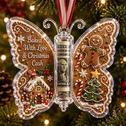 🦋 Christmas Cash Gift Butterfly Keepsake Ornament – Holiday Money Holder 🎄