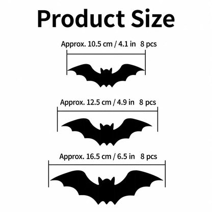 3D LED Bat Wall Decor Set for Spooky Halloween Home Parties