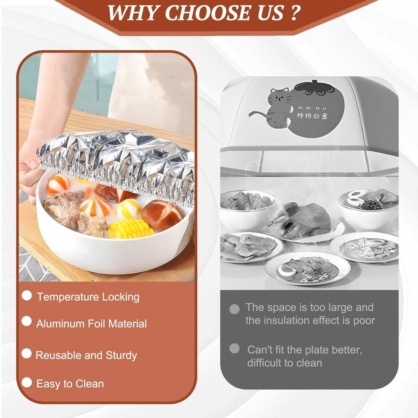 🔥50% off-Reusable Insulated Aluminum Foil Food Covers