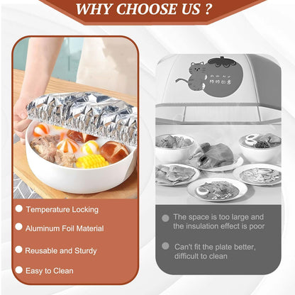 🔥50% off-Reusable Insulated Aluminum Foil Food Covers