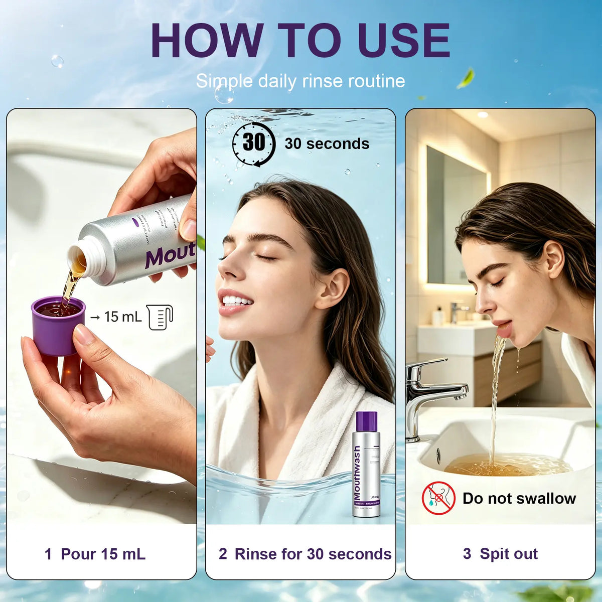 😁🌿 Whitening Mouthwash – Fresh Breath & Daily Stain Care