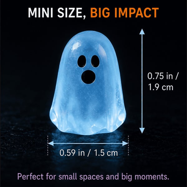 ⏳ Last day 50% OFF –👻 Glow In The Dark Cute Ghost Resin Bead Set  ✨