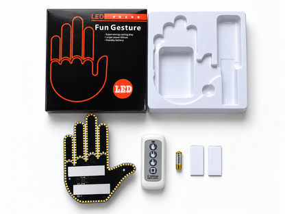 😂🤘 Rear Window LED Gesture Hand – Remote Controlled