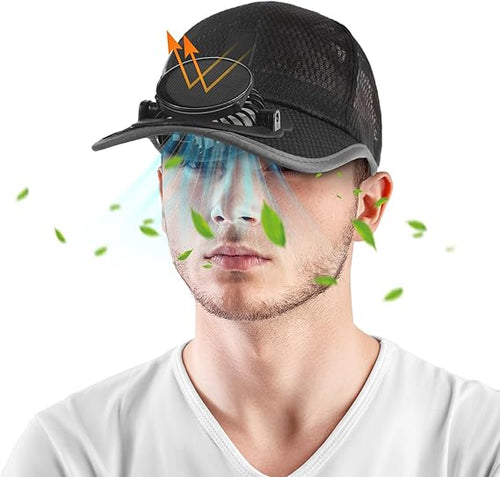 🔥Solar Rechargeable Peak Cap🧢-2026 New Ultralight Solar Fan Sun Hat 🌞