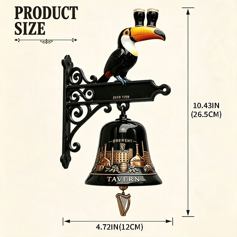 🔥HOT SALE 49% OFF🎉🍺Vintage Celtic Toucan Cast Iron Wall Bell – Classic Tavern Decor For Entry & Home Bar