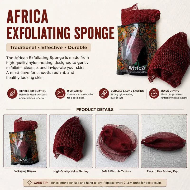 3 - PACK African exfoliating net Sponge