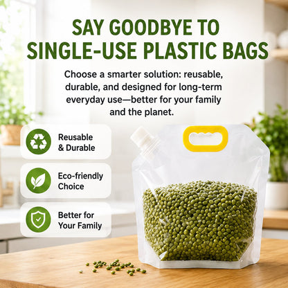 ✨Hot Sale 49%OFF🏠5-Pack Reusable Food Resealable Bags—Leak Proof Design To Prevent Liquid Spills.
