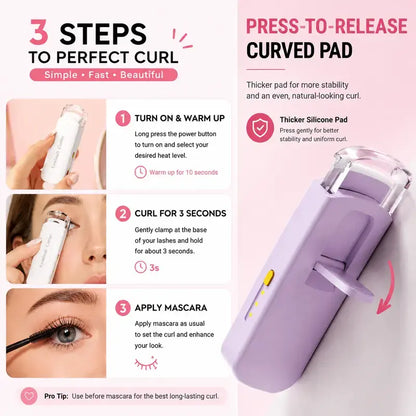 Thermal Eyelash Curler USB Rechargeable for Sensitive Skin