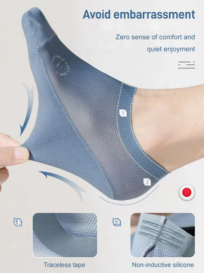🔥Ultra Thin Liner Socks Non Slip ComBed Cotton No Show Socks