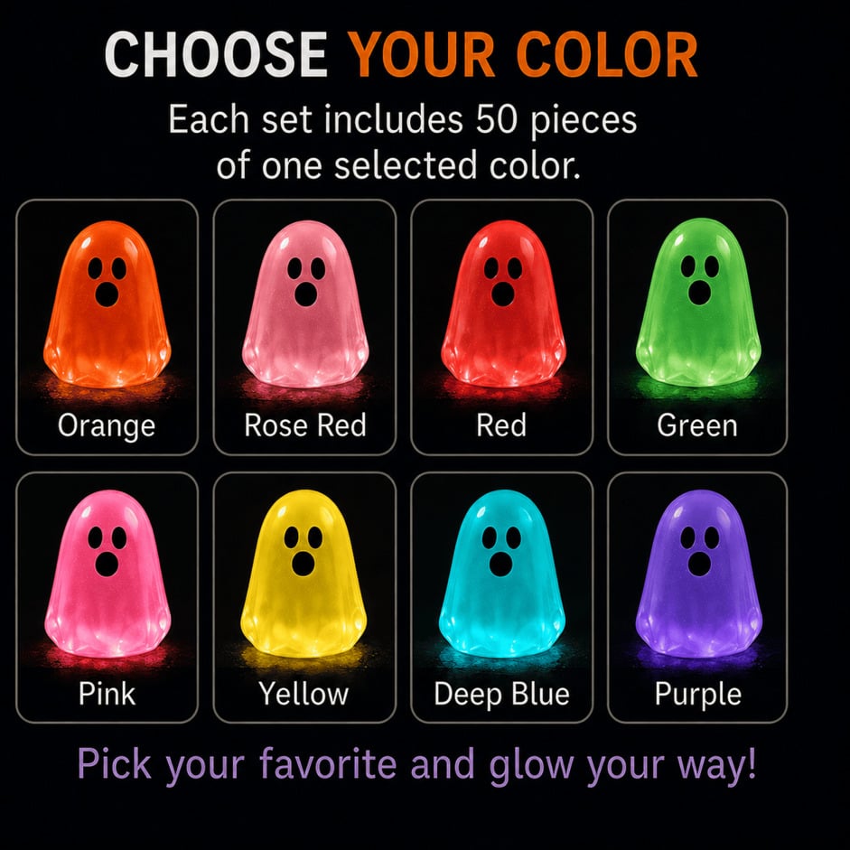 ⏳ Last day 50% OFF –👻 Glow In The Dark Cute Ghost Resin Bead Set  ✨
