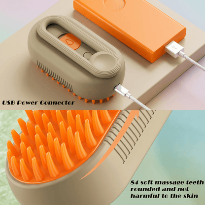 Steamy Pet Brush - 3-in-1 Grooming & Massage Comb for Cats & Dogs