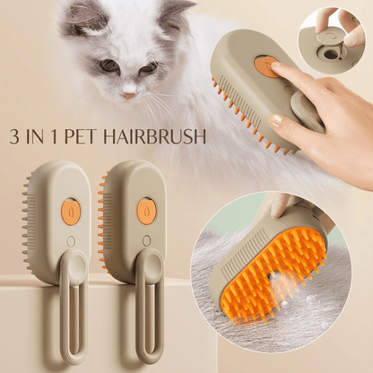 Steamy Pet Brush - 3-in-1 Grooming & Massage Comb for Cats & Dogs