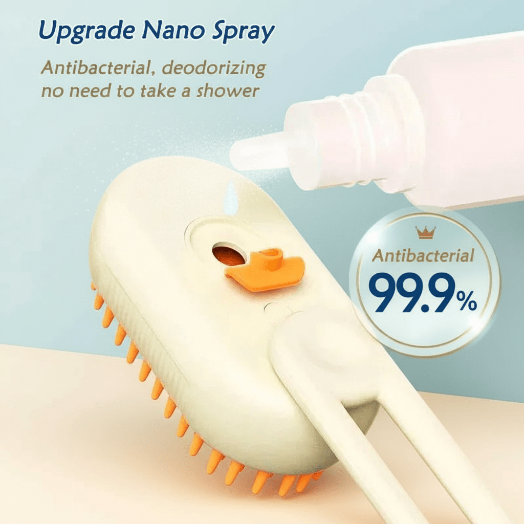 Steamy Pet Brush - 3-in-1 Grooming & Massage Comb for Cats & Dogs