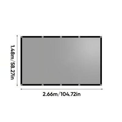 Black-bordered hook-type model 120-inch 16:9 (2.66m wide * 1.48m high)
