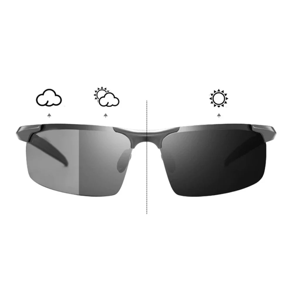 Photochromic Sunglasses Polarized Day Night Driving Chameleon Glasses Anti-Glare Change Color Sun Glasses UV