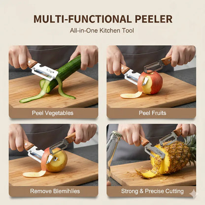 3-in-1 Multi-functional Vegetable Peeler Peel. Shred. Pop. PrepFaster. Cook Smarter.