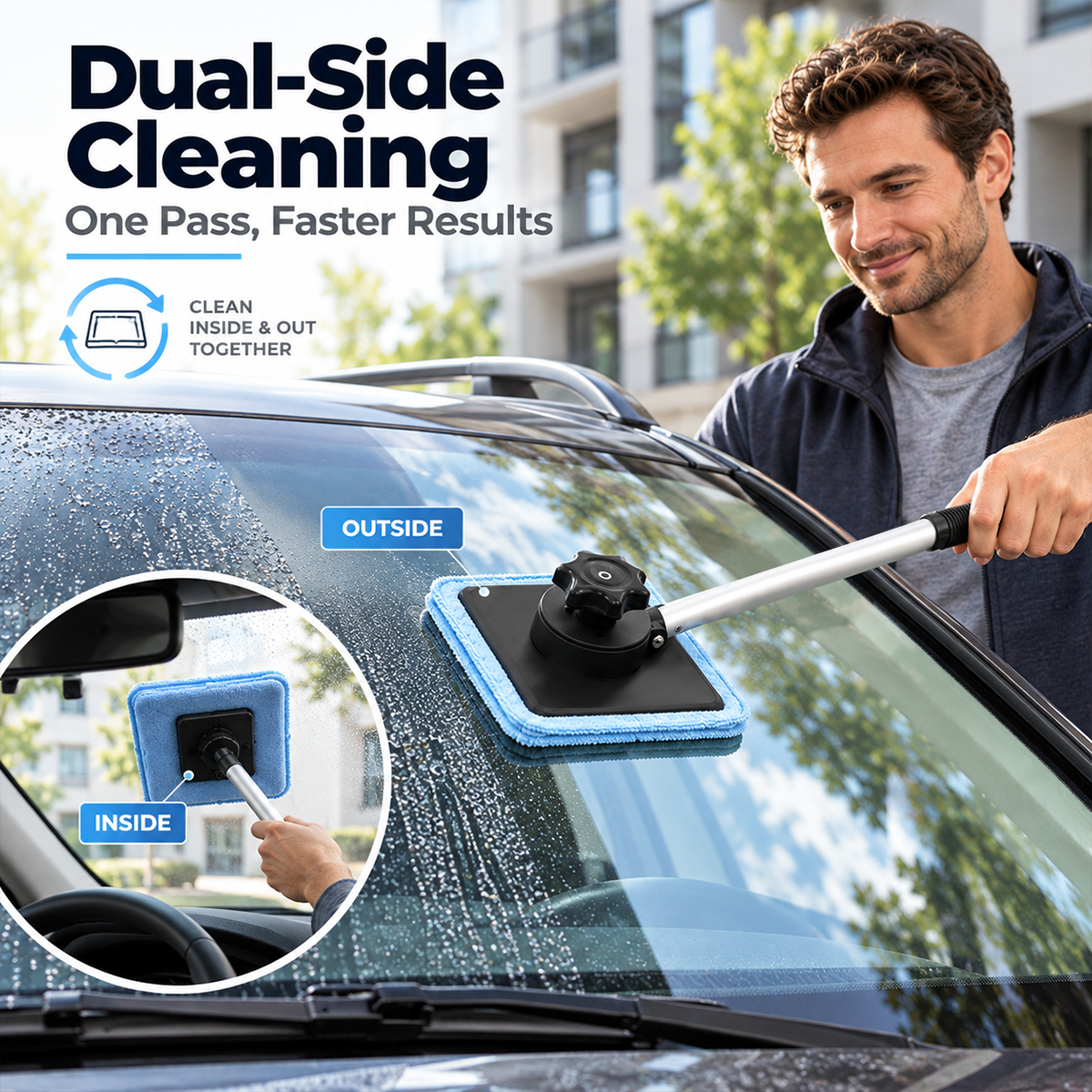 Dual Magnetic Car Windshield Cleaner | Streak-Free Auto Glass Cleaning Kit⭐