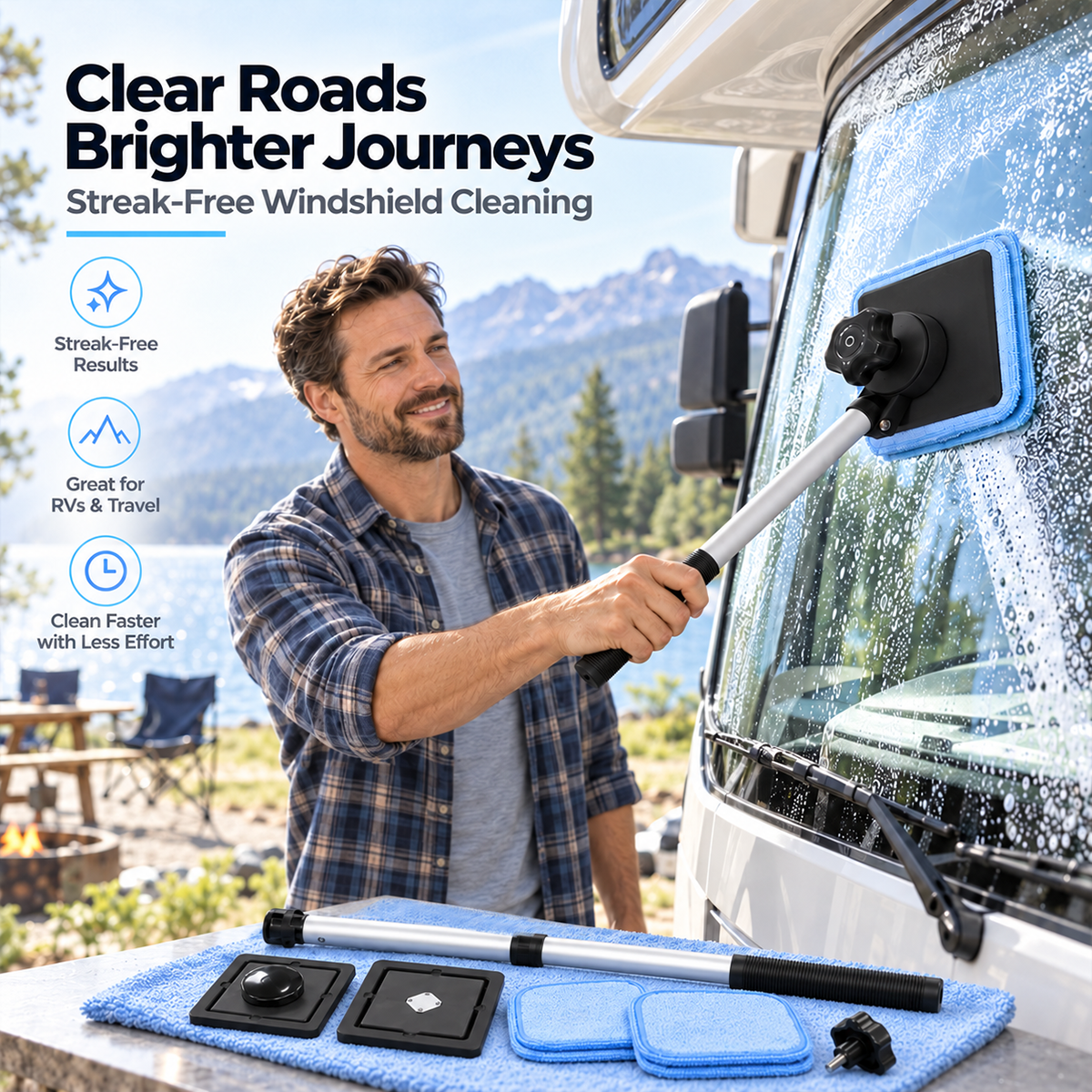 Dual Magnetic Car Windshield Cleaner | Streak-Free Auto Glass Cleaning Kit⭐