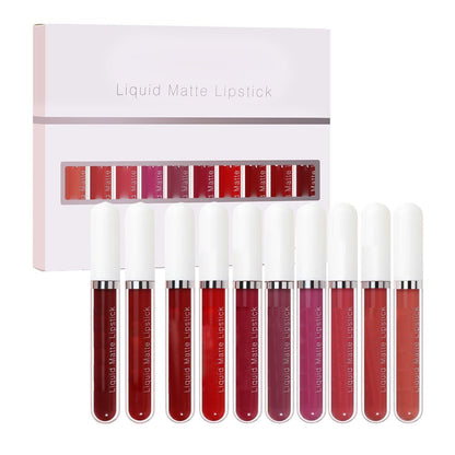 🔥Limited Time Promotion 50% OFF💝10Pcs Matte Waterproof Long Lasting Lip Gloss
