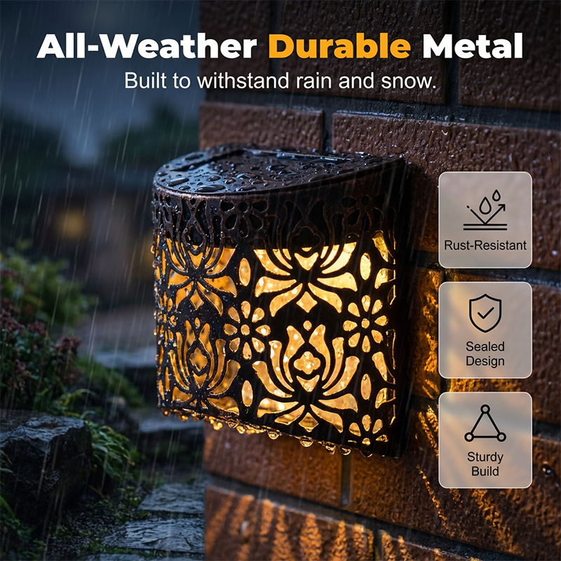 Solar Powered Hollow-Out Wall Light