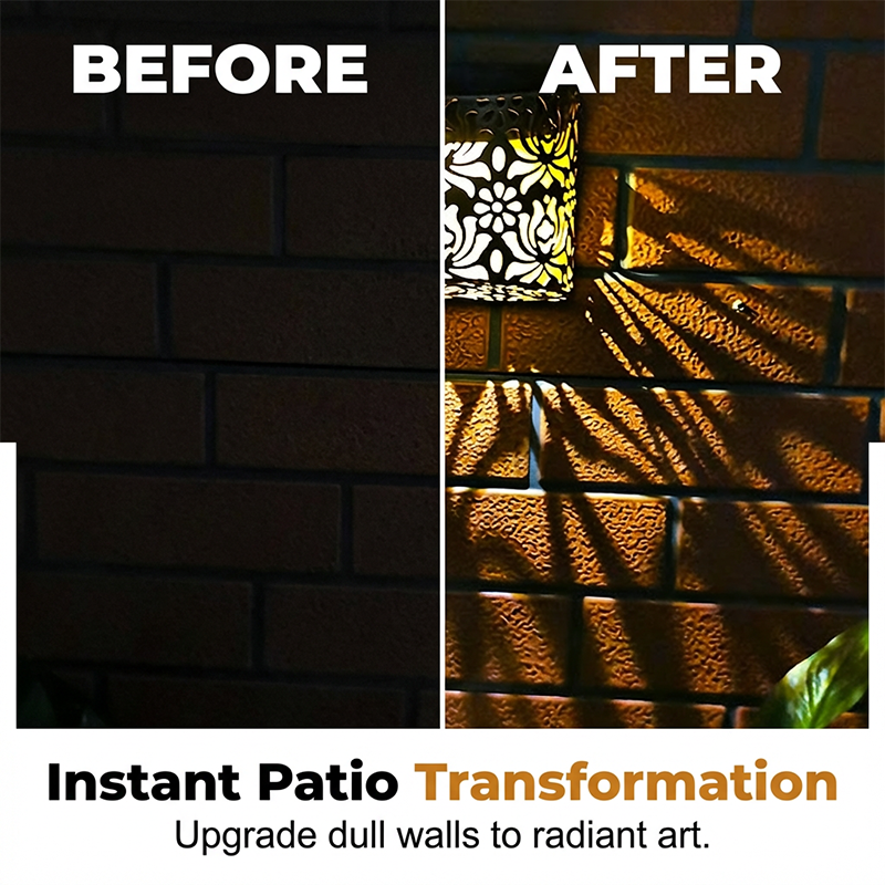 Solar Powered Hollow-Out Wall Light