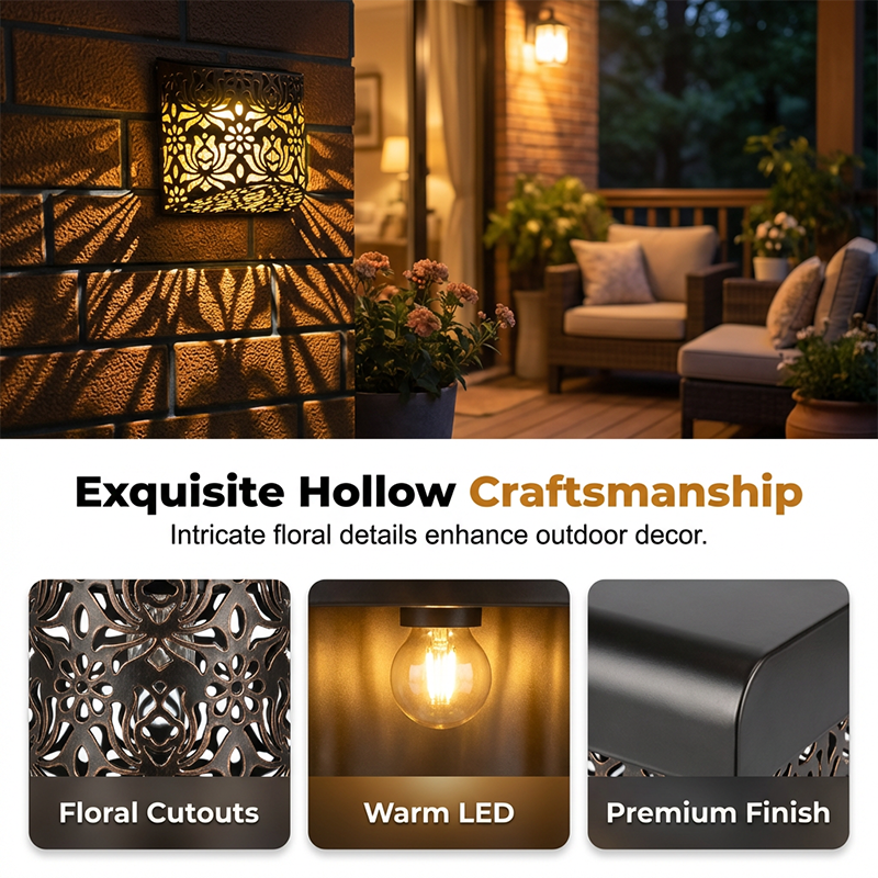 Solar Powered Hollow-Out Wall Light