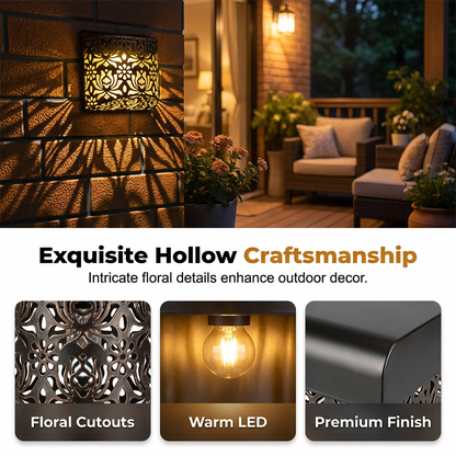 Solar Powered Hollow-Out Wall Light