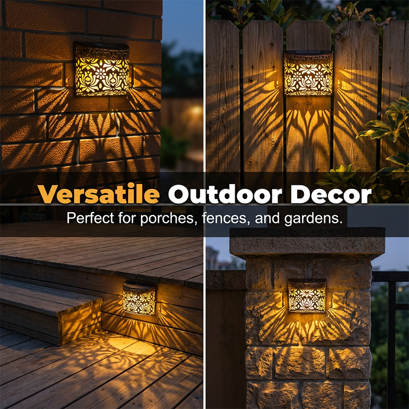 Solar Powered Hollow-Out Wall Light