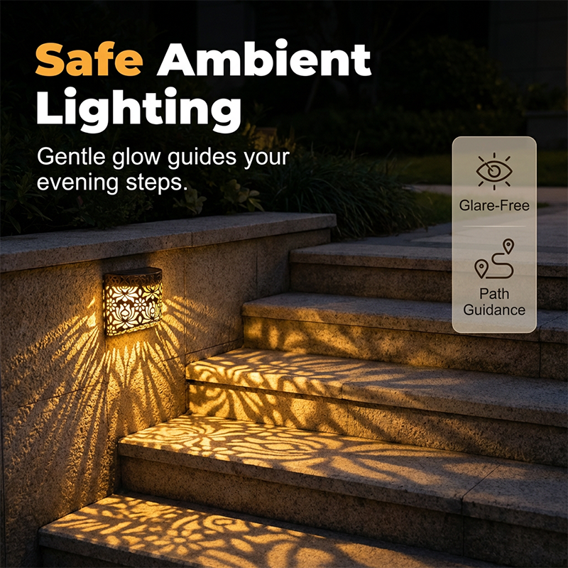 Solar Powered Hollow-Out Wall Light
