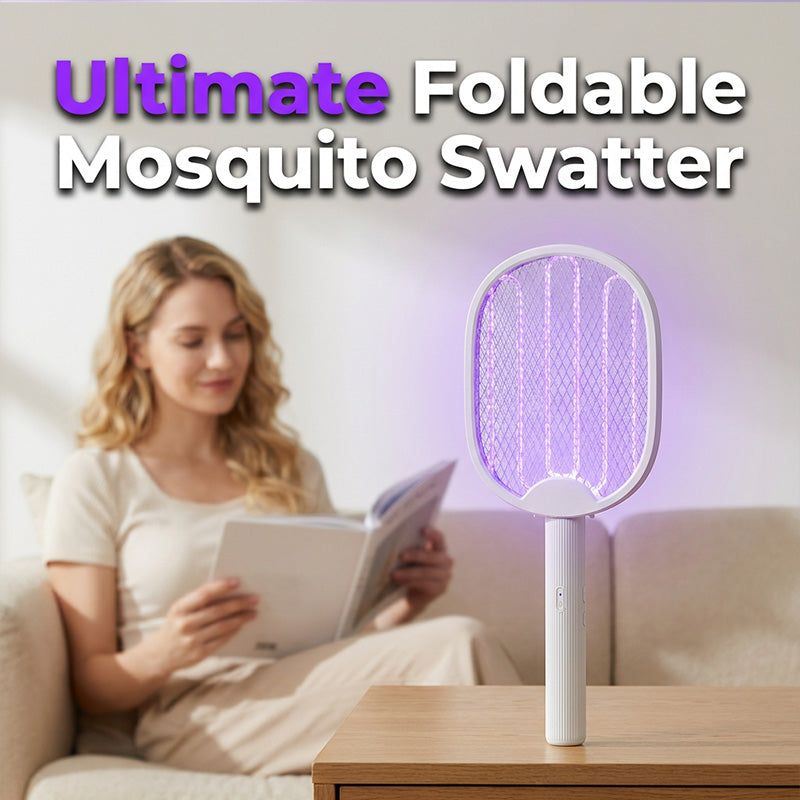 🦟 2-in-1 Foldable Electric Bug Zapper – Handheld Swatter & UV Trap