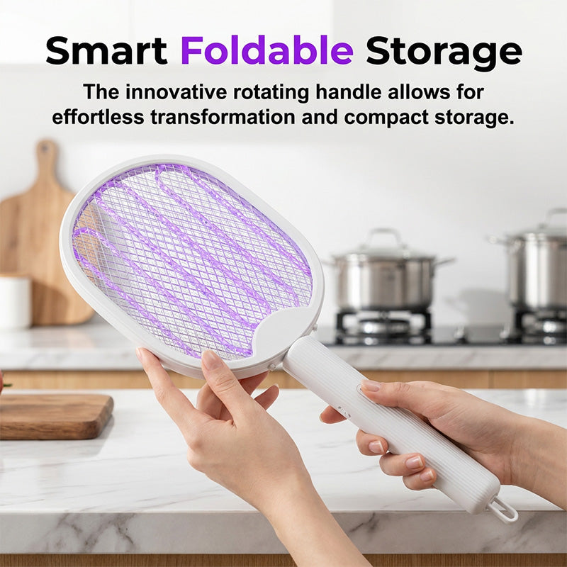 🦟 2-in-1 Foldable Electric Bug Zapper – Handheld Swatter & UV Trap