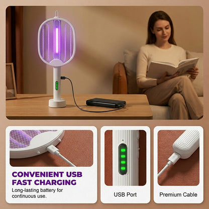 🦟 2-in-1 Foldable Electric Bug Zapper – Handheld Swatter & UV Trap