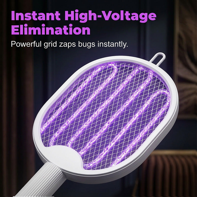 🦟 2-in-1 Foldable Electric Bug Zapper – Handheld Swatter & UV Trap