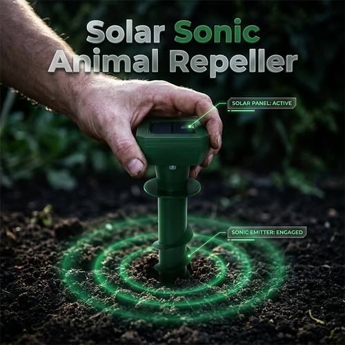 Solar Powered Ultrasonic Mole Repeller Stake