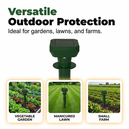 Solar Powered Ultrasonic Mole Repeller Stake