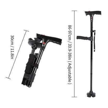 🦯 Multifunctional Folding Cane – Safe Steps, Day & Night ⏰
