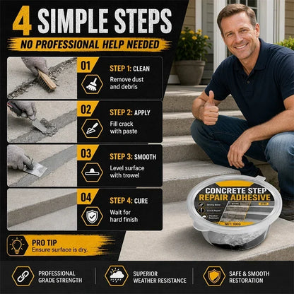 🥳2026 HOT SALE🥳💞50K+ SOLD!🧰🛠️ Concrete Step Repair Adhesive