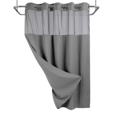Waffle Pattern Double Layer Shower Curtain